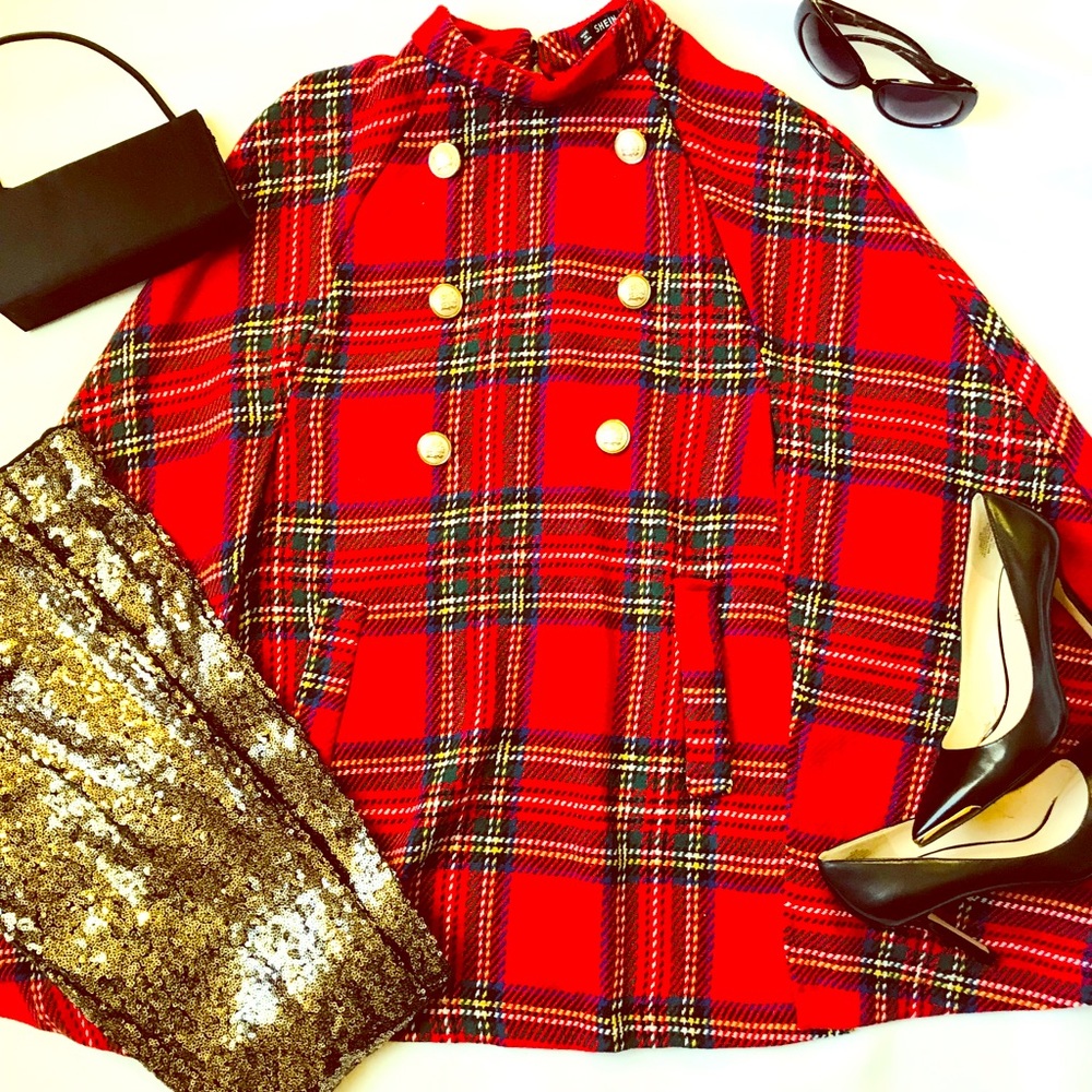 Plaid Cape Coat